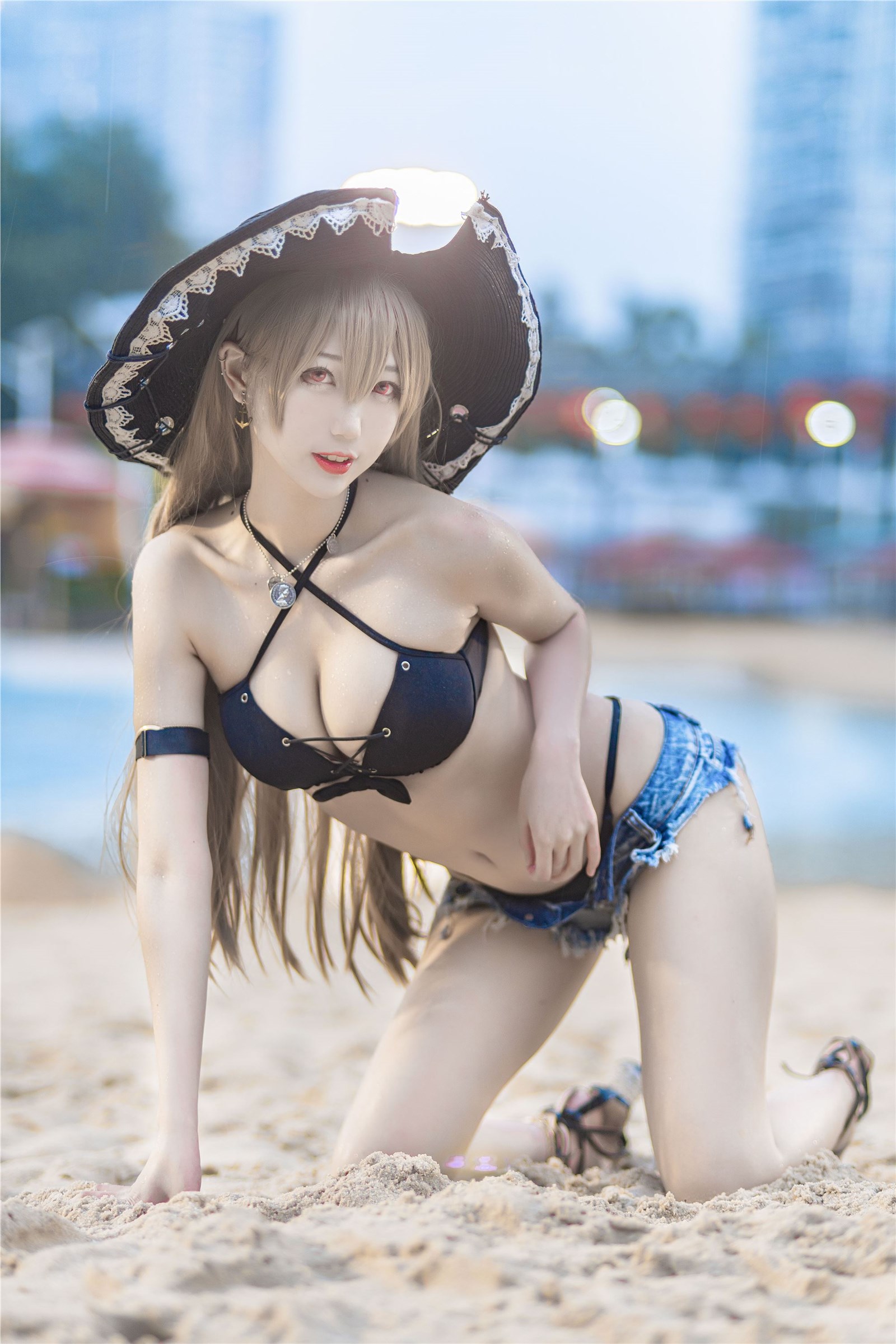 Zhou Ji is a cute rabbit No.002 Jean bar swimsuit(19)